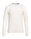 Aion Man Sweater Ivory Size 44 Virgin Wool In White