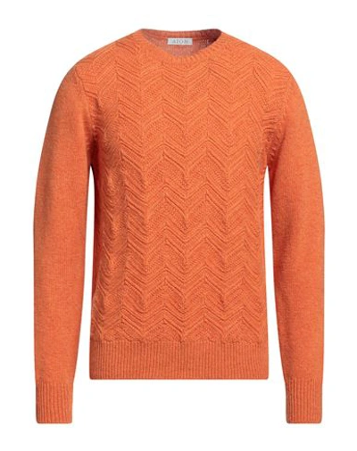 Aion Man Sweater Orange Size 40 Virgin Wool