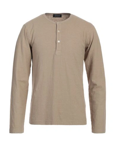 Drumohr Man T-shirt Sand Size 40 Cotton, Linen In Beige
