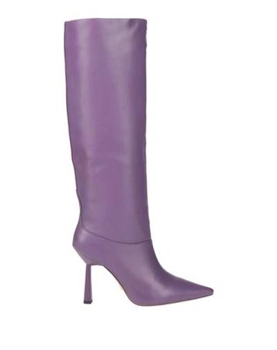 Lola Cruz Woman Knee Boots Purple Size 11 Soft Leather