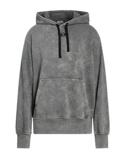 Diesel Man Sweatshirt Steel Grey Size Xxl Polyester, Cotton, Elastane