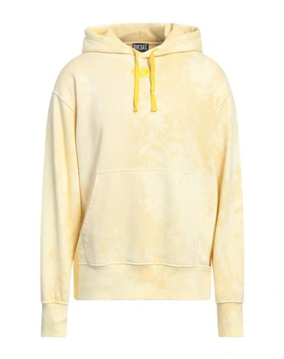 Diesel Man Sweatshirt Light Yellow Size L Cotton