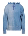 Diesel Man Sweatshirt Azure Size 3xl Polyester, Cotton, Elastane In Blue