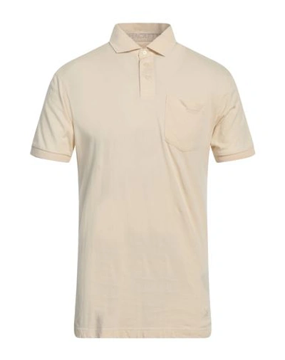 Hackett Man Polo Shirt Cream Size Xxl Cotton In White