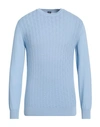 Fedeli Man Sweater Light Blue Size 40 Cotton