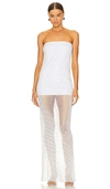 Santa Maxi Dress With Open Shoulders In White