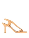 Alohas Woman Toe Strap Sandals Apricot Size 10 Soft Leather In Orange