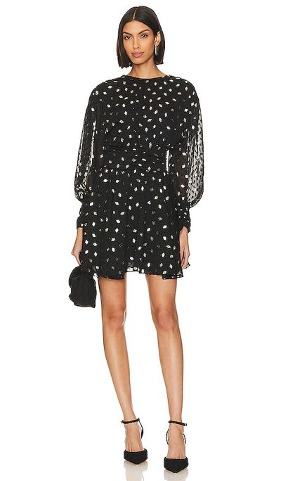 high neck black dress with sleeves CINTRA DRESS