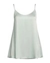 Antonelli Woman Top Light Green Size 6 Silk, Lycra