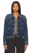 Agolde Nyx Cotton Denim Shirt In Blue