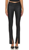 Free People Coated Double Dutch Pull-on Pants In Ethereal Black In Black