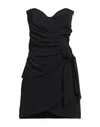Federica Tosi Woman Mini Dress Black Size 6 Silk, Acetate In Black