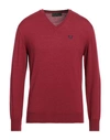 Fred Perry Man Sweater Brick Red Size L Wool