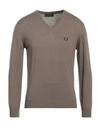 Fred Perry Man Sweater Dove Grey Size M Wool