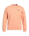 Obey Man Sweatshirt Apricot Size Xs Recycled Cotton, Recycled Polyester In Orange