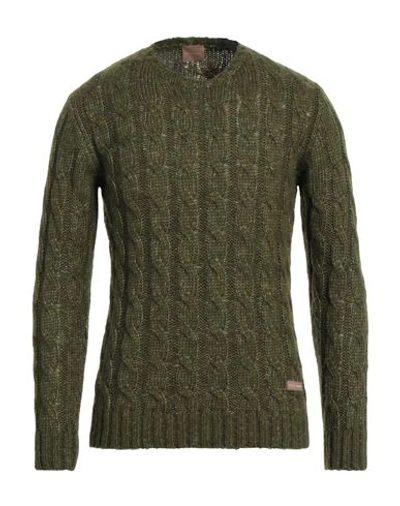 Peter Hadley Man Sweater Military Green Size Xxl Acrylic, Cotton, Polyester, Wool In Green