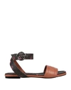 Liu •jo Woman Sandals Tan Size 8 Textile Fibers In Brown