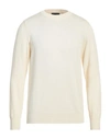 +39 Masq Man Sweater Ivory Size 38 Merino Wool In White