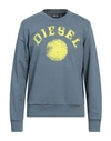 Diesel Man Sweatshirt Slate Blue Size Xl Cotton, Polyester, Elastane