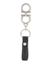 Ferragamo Man Key Ring Black Size - Soft Leather, Metal