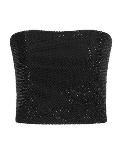 Federica Tosi Woman Top Black Size 10 Polyester, Polyamide, Elastane