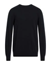 Piacenza Cashmere 1733 Man Sweater Midnight Blue Size 46 Virgin Wool In Black
