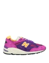 NEW BALANCE NEW BALANCE MAN SNEAKERS MAGENTA SIZE 9 LEATHER, TEXTILE FIBERS