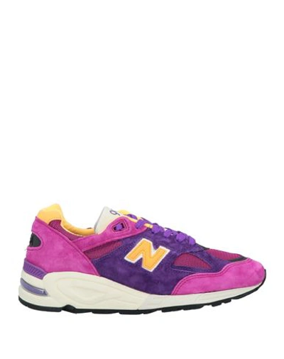 New Balance Man Sneakers Magenta Size 9 Leather, Textile Fibers