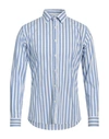 Grey Daniele Alessandrini Man Shirt Light Blue Size M Cotton, Polyamide, Elastane In Blue