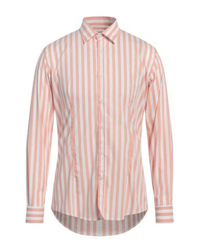 Grey Daniele Alessandrini Man Shirt Pastel Pink Size L Cotton, Polyamide, Elastane