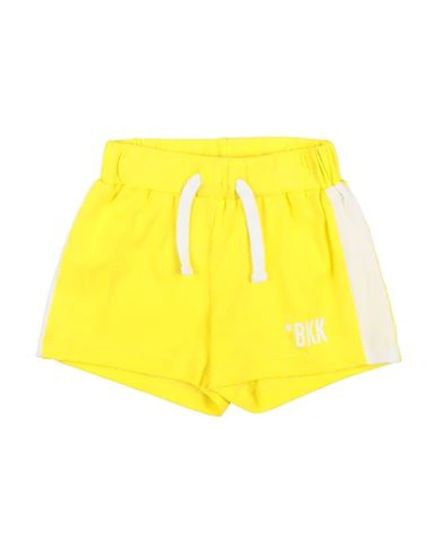 Bikkembergs Babies'  Newborn Boy Shorts & Bermuda Shorts Yellow Size 0 Cotton, Elastane