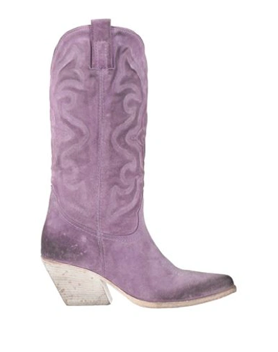 Elena Iachi ElenaIachi EI58N Purple Ruched Ankle Boot With Zipper 4572