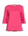 Liviana Conti Woman Top Fuchsia Size 8 Cotton, Polyamide, Elastane In Pink