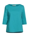 Liviana Conti Woman Top Turquoise Size 6 Cotton, Polyamide, Elastane In Blue