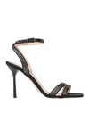 Liu •jo Woman Sandals Black Size 10 Textile Fibers