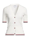 Thom Browne Woman Cardigan White Size 0 Cotton