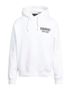 Dsquared2 Logo Print White Sweatshirt With Drawstring Hood In White