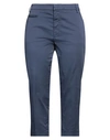 Dondup Woman Pants Navy Blue Size 12 Cotton, Elastane