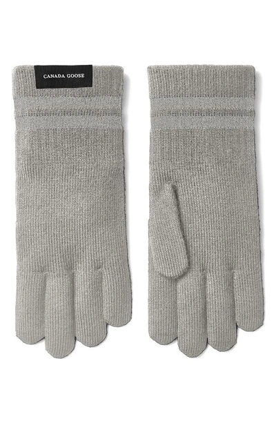 Canada Goose Barrier Wool Gloves In Heather Grey