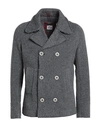 Martin Zelo Man Coat Lead Size Xl Wool, Polyester In Grey