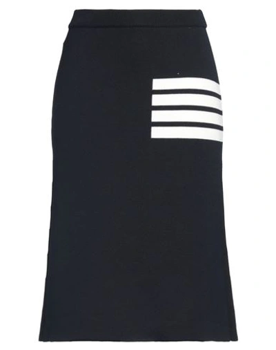Thom Browne Woman Midi Skirt Midnight Blue Size 2 Wool, Polyamide
