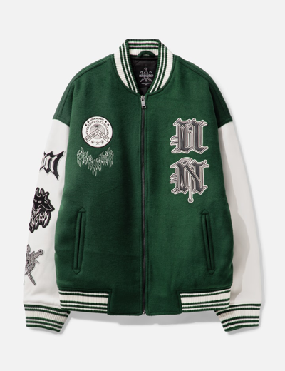 Unknown Snake Dagger Varsity Jacket In Green