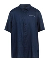 Richmond X Man Shirt Blue Size 44 Linen In Blue