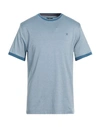 Hackett Man T-shirt Azure Size M Lyocell, Cotton, Elastane In Blue