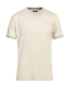 Hackett Man T-shirt Beige Size S Lyocell, Cotton, Elastane