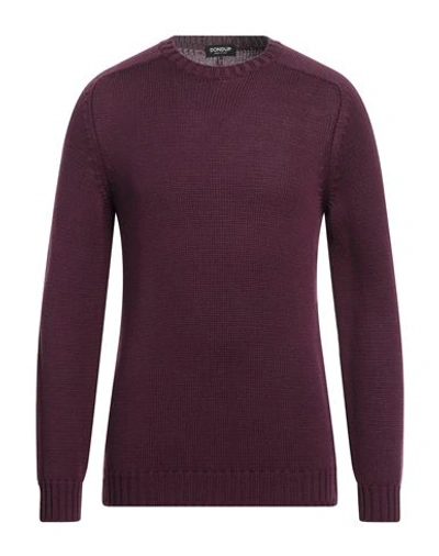 Dondup Man Sweater Deep Purple Size 40 Wool