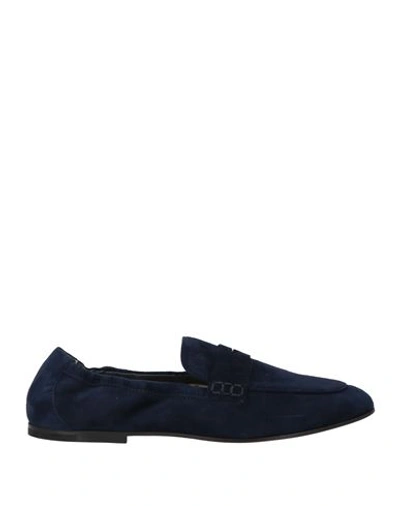 Tod's Woman Loafers Midnight Blue Size 5.5 Soft Leather In Blue