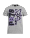Plein Sport Man T-shirt Light Grey Size S Cotton, Elastane In Grey