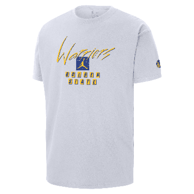 Nike Men's Golden State Warriors Courtside Statement Edition  Nba Max90 T-shirt In White