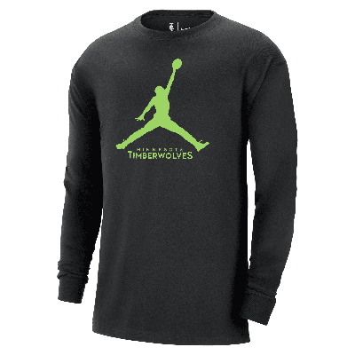 Jordan Men's Minnesota Timberwolves Essential  Nba Long-sleeve T-shirt In Black